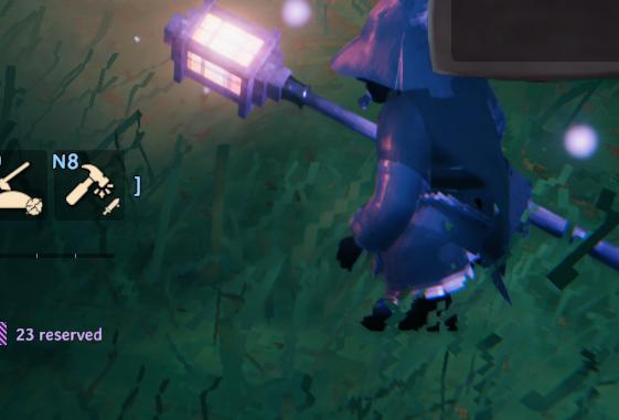 An Arcane pet: a violet Dvergr mage with its lantern staff.